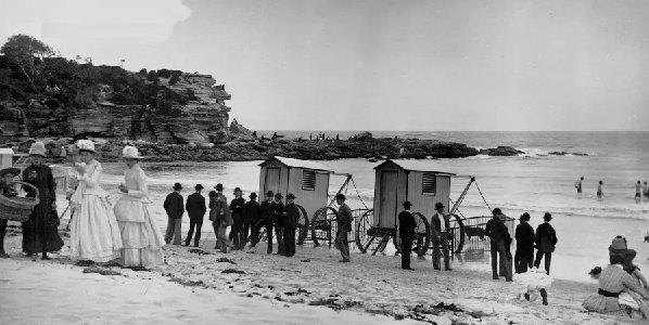 Bathing machines at Coogee Beach