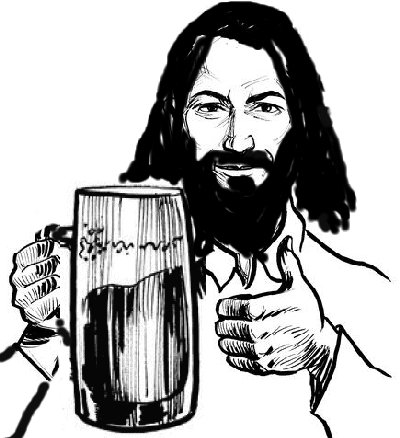 Bearded ban with beer