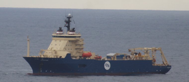 Cable laying ship sitting off Coogee Beach