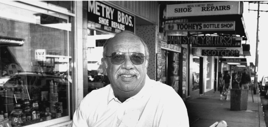 Benny Knoll in outside his hardware store in Coogee Bay Road, c1995