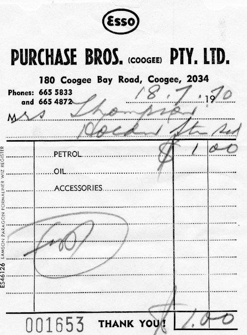 Purchase Brothers, Motor Repairs letterhead, 1970