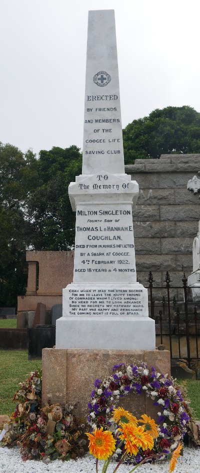 Milton Coughlan's restored memorial at Randwick General Cemetery