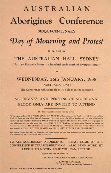 Aborigines Day of Mourning, 26 January, 1938