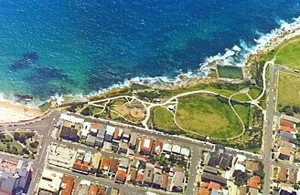 Aerial view of Grant Reserve Coogee