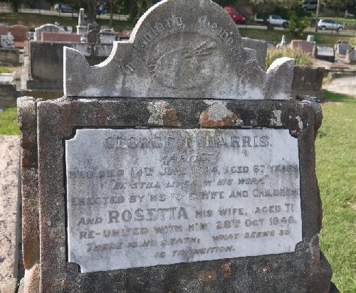 George F. Harris' grave at Randwick General Cemetery