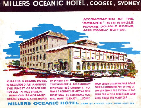 Advertising Card for Oceanic Hotel, 1969