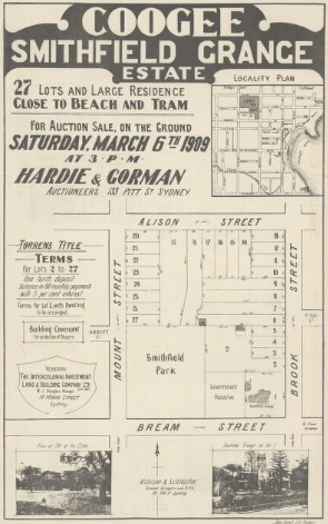 Smithfield Estate Plan, 1909