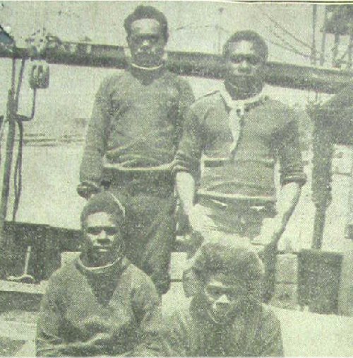 Four Papuan New Guinea Members of Sumatra's Crew