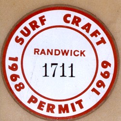 Surfboard sticker/permit